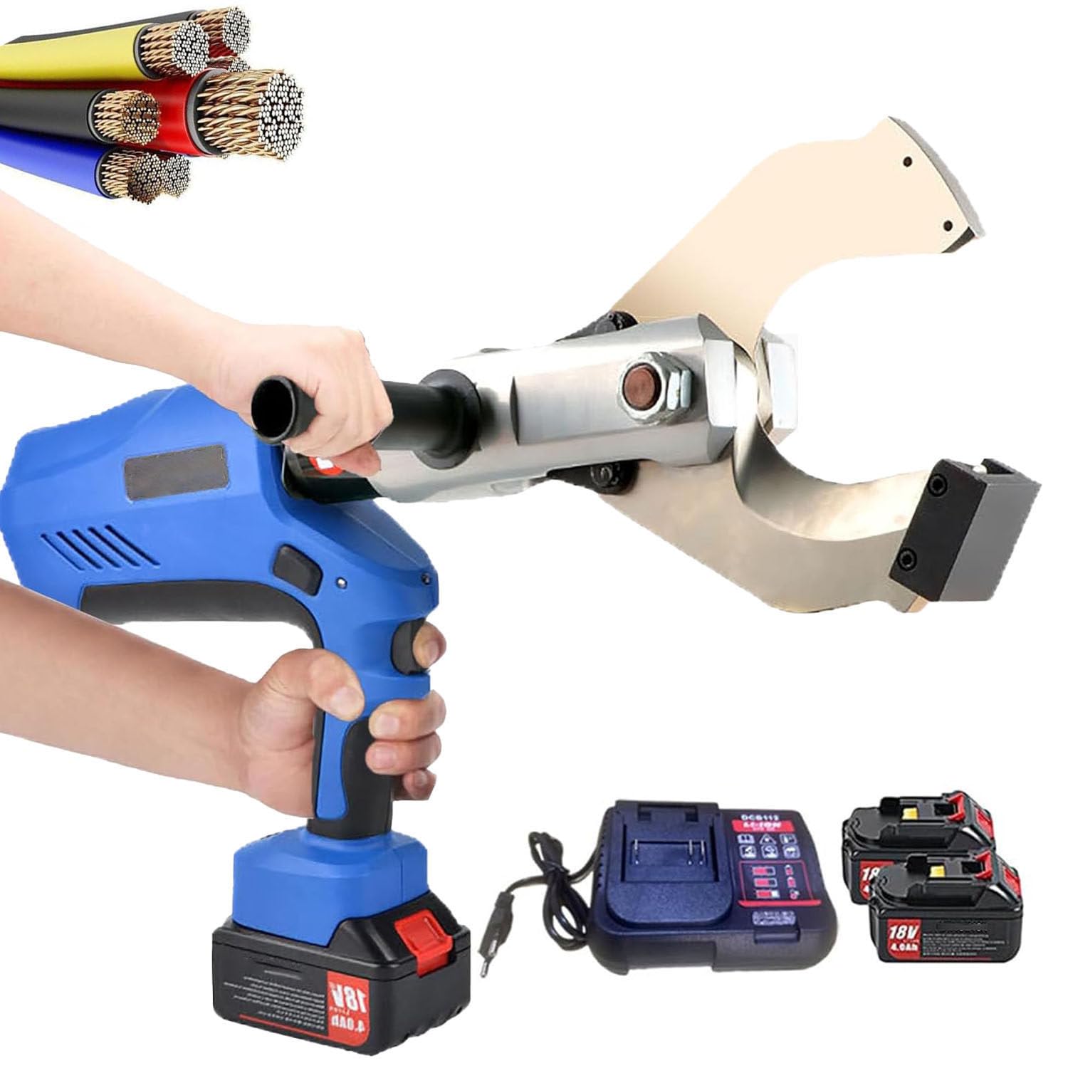 IUokLU 150KN/180KN/250KN Cordless Cable Cutter Hydraulic Cable Cutter, Cable Cutter Ratchet, Cable Hydraulic Shears for Max.Φ120mm Copper/Cu/Al Cable (120C)