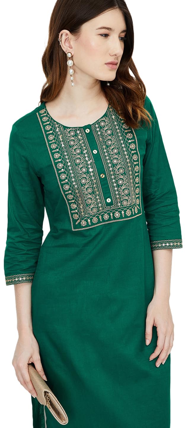 max Women's Cotton Blend Regular Fit Casual Kurta-picture-22
