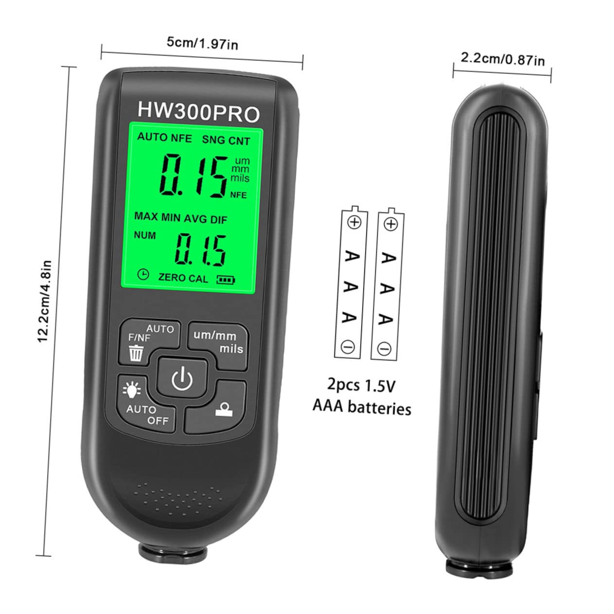 HOMOCONO Coating Thickness Gauge Paint Meter Automotive Paint Gauge Paint Thickness Meter Digital Meter for Automotive Paint Thickness Car Paint Colorimeter Paint for Cars Film Black Abs