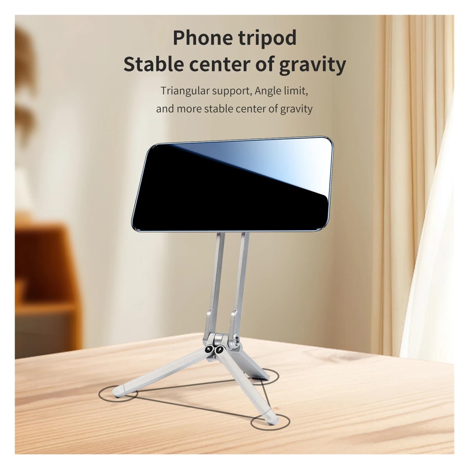 Supporto Magnetico For Telefono, Compatibile Con Smartphone Universali | Staffa multifunzione portatile con design sospeso a moschettone for escursioni e attività all'aperto(Silver)