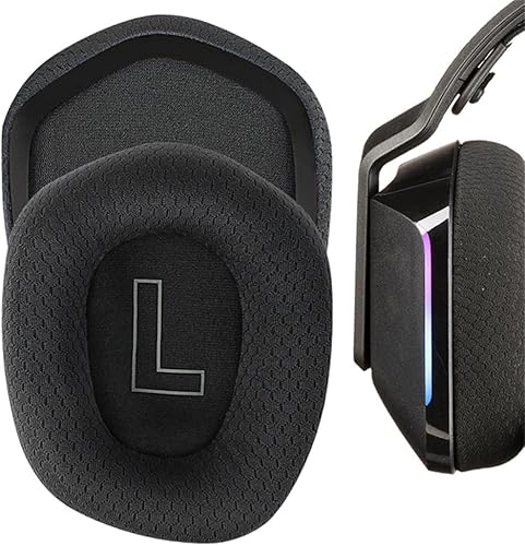 Miniatura 4 de Almohadillas para auriculares Logitech G733 G335, almohadillas para auriculares con tela de malla duradera, espuma de aislamiento de ruido cómoda,