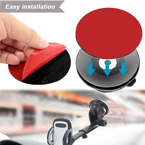 Miniatura 5 de 10 almohadillas adhesivas adhesivas de repuesto, 2.953 in (2.95 pulgadas), almohadillas adhesivas circulares de doble cara para montaje de ventosa,