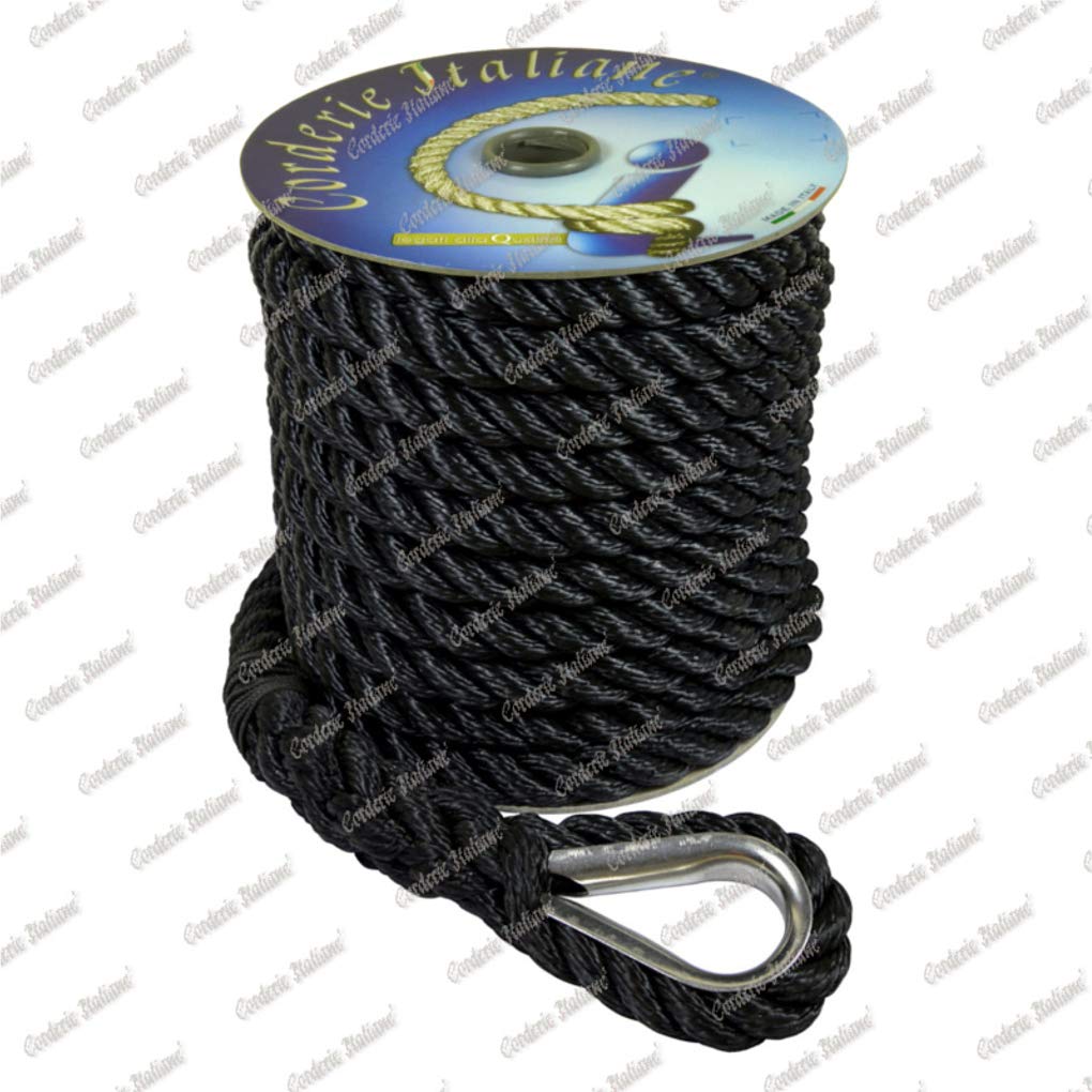 Amarrage poppa 14 mm noir pour stabiliser l'arrière du bateau au port de plaisance