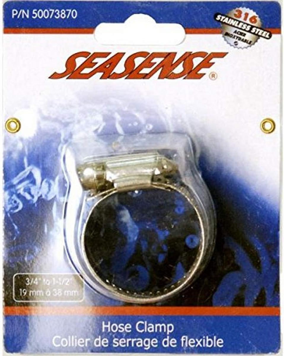 SeaSense Stainless Steel Hose Clamp (Diameter- 0.75- Inch)