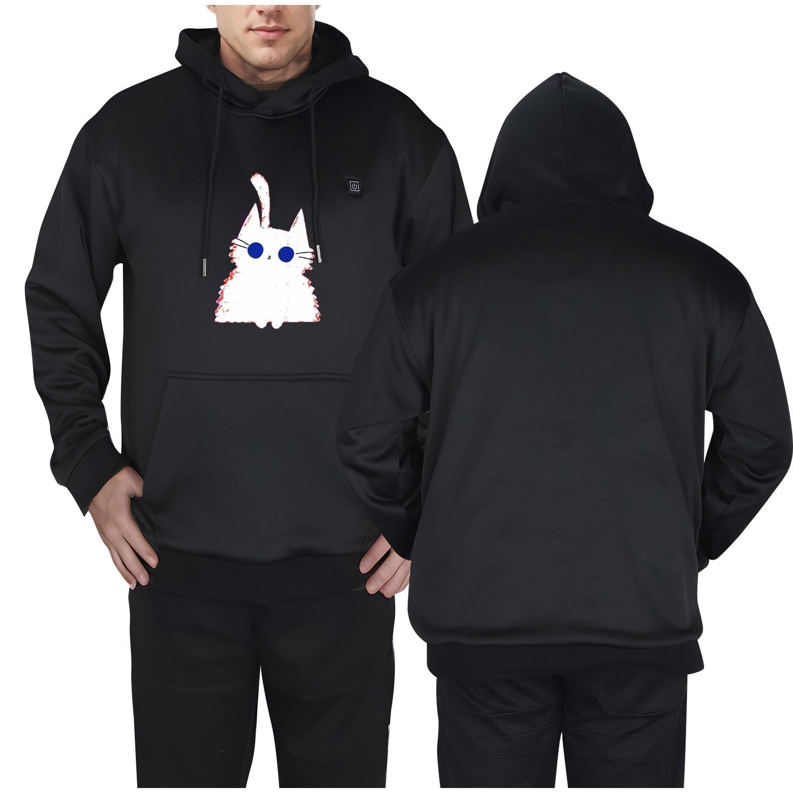 Doudoune Homme Chauffante 3 Températures Réglables Gilet Chaud Veste Manteau Blouson Hiver Avec Vêtement De Chauffage Pour Moto Chasse L'Extérieur Piles Exclues