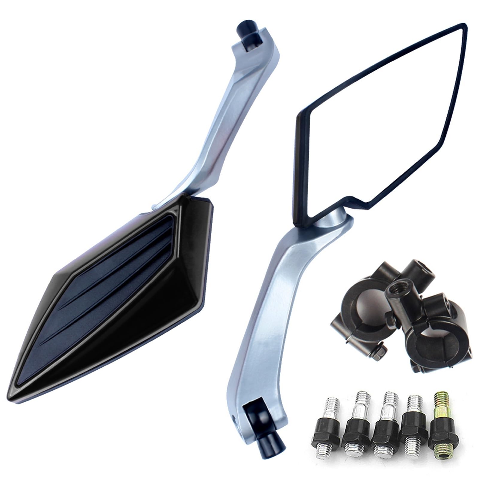 Espejos Moto Homologados Espejos Retrovisores Para Motocicleta Con Abrazadera Manillar 7/8 Pulgadas 22mm Espejos Laterales Motocicleta Accesorios Para MT09 TMAX XMAX 125 Geevorks(Black)