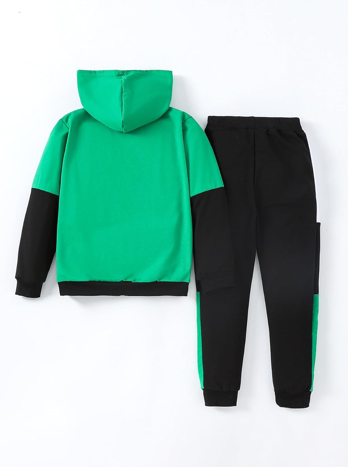 Boys Clothes 2 Piece Color Block Zip Hooded Sweatshirt & Pant Kids Fall Outfits Size 6-12 Years - Image 7