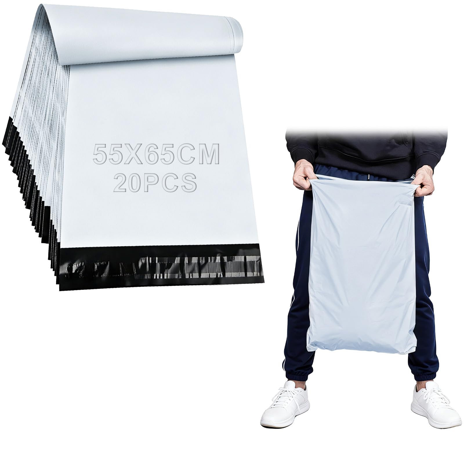 20 Bolsas Envio Vinted Mercancías Grandes 55 x 65 cm Bolsa para Envíos Autoadhesivas Bolsas Paquetes Vinted Impermeables Sobres Envios Opacas para Ropa y Envío de Textiles Transporte