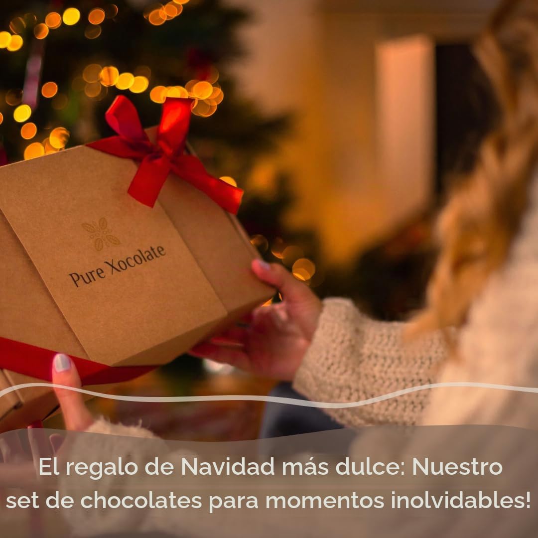 Pure Xocolate Kit de Chocolate DIY - Haz Chocolate Blanco, Negro y con Leche - Incluye Jarabe de Agave, Molde de Silicona, Termómetro, Bol, Espátula - Vegano, Bajo en Azúcar, sin Gluten ni Lactosa