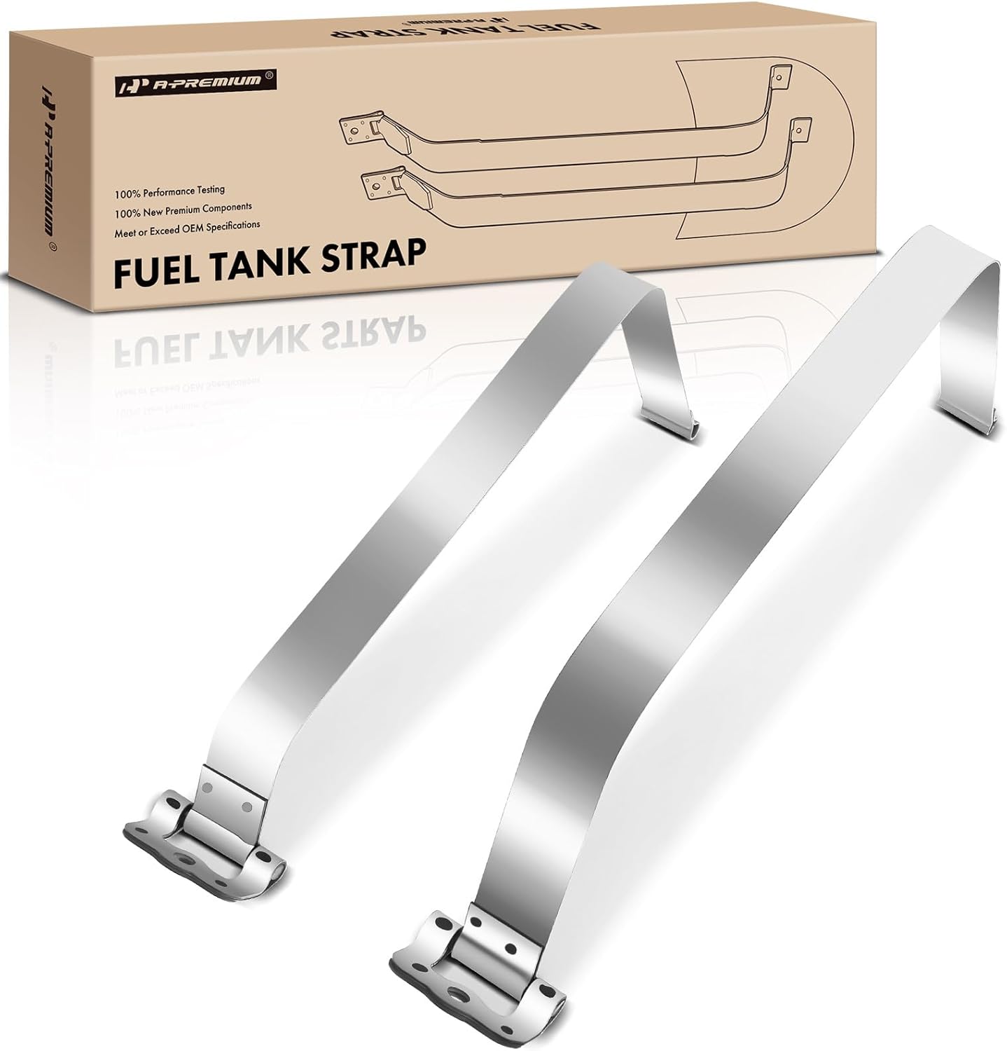 A-Premium Set of 2PCS Fuel Tank Straps Compatible with Lexus GX470 [4.7L] & Toyota 4Runner 2003-2009 [4.0L 4.7L], DOHC, Gray Color, Replace for# 7760135090, 7760235030