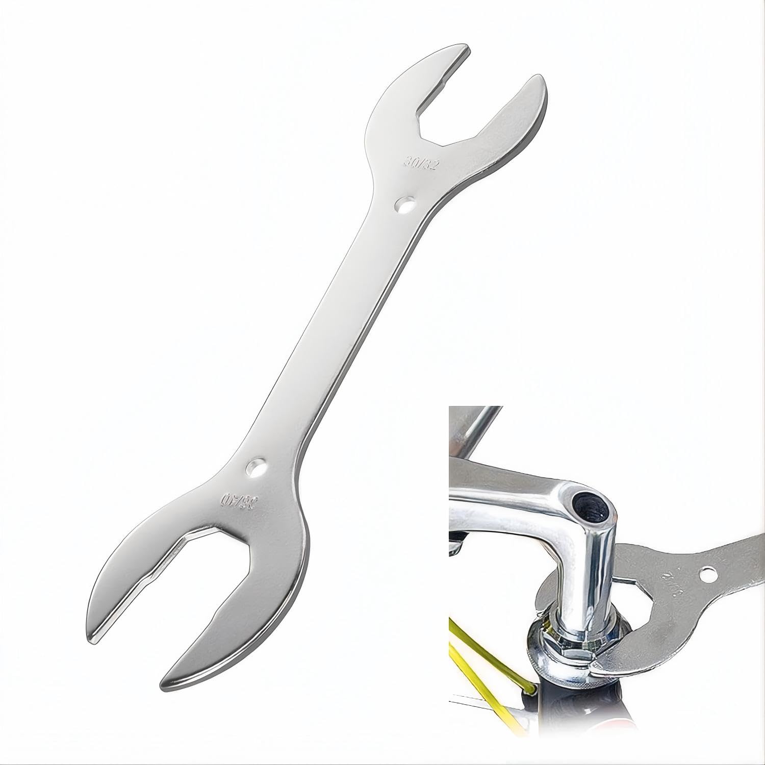 COAFTUG 4 in 1 Bike Headset Wrench, 30/32/36/40mm Bicycle Headset Spanner Double Open Multi-Size Spanner Carbon Steel Repair Tool for MTB Mountain Bike Cycling