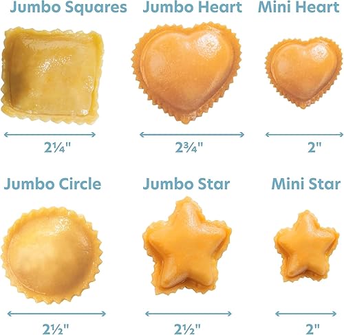 Vista 19 de Moldes para ravioles gigantes, redondos de 2.5 pulgadas, para hacer pasta rellena casera, bandeja de 2 piezas y prensa para hacer 3 raviolis 6