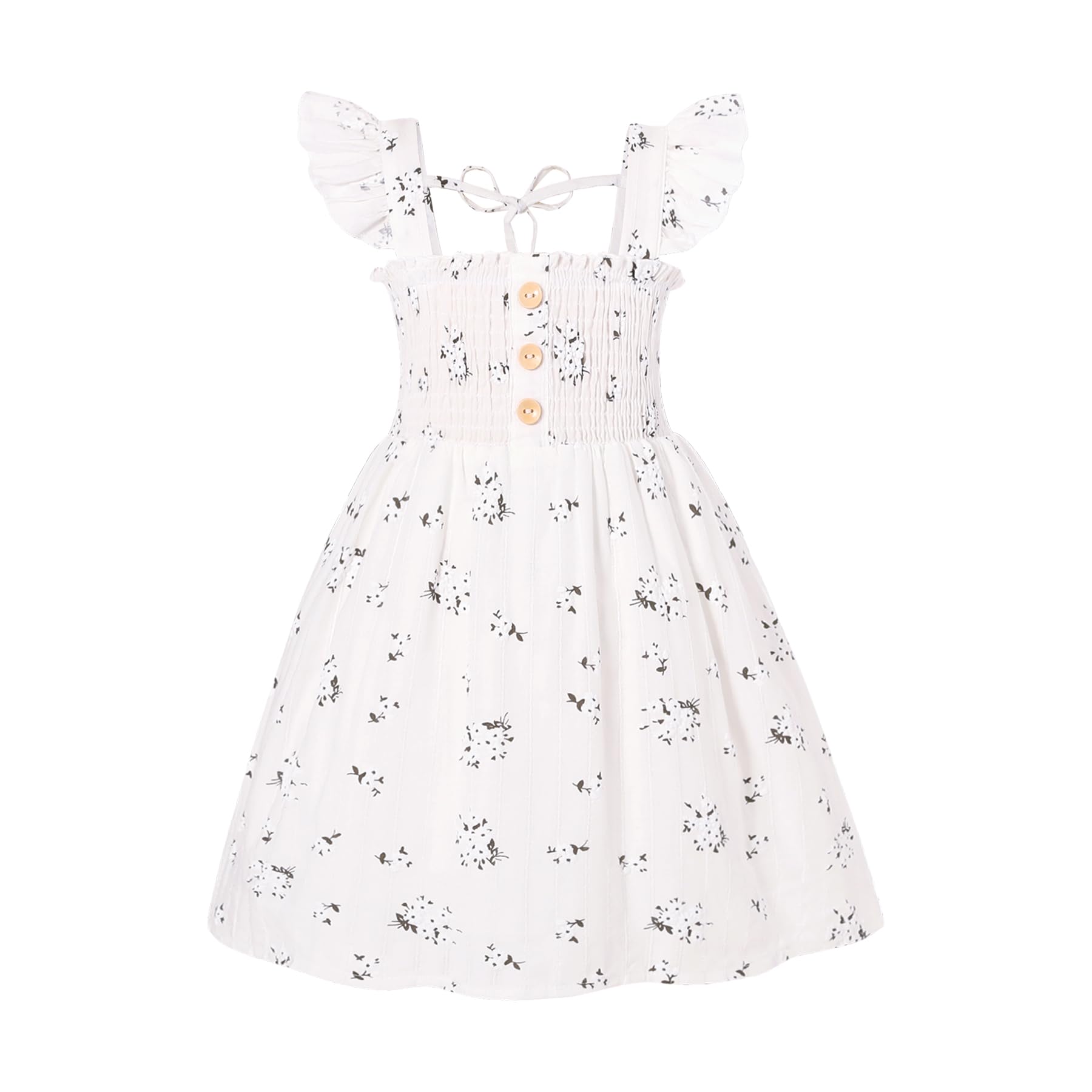 JEELLIGULAR Toddler Dress Ruffle Sleeveless Button Down Dress for Toddler Girl Dress Summer Beach Casual A-line Sundress