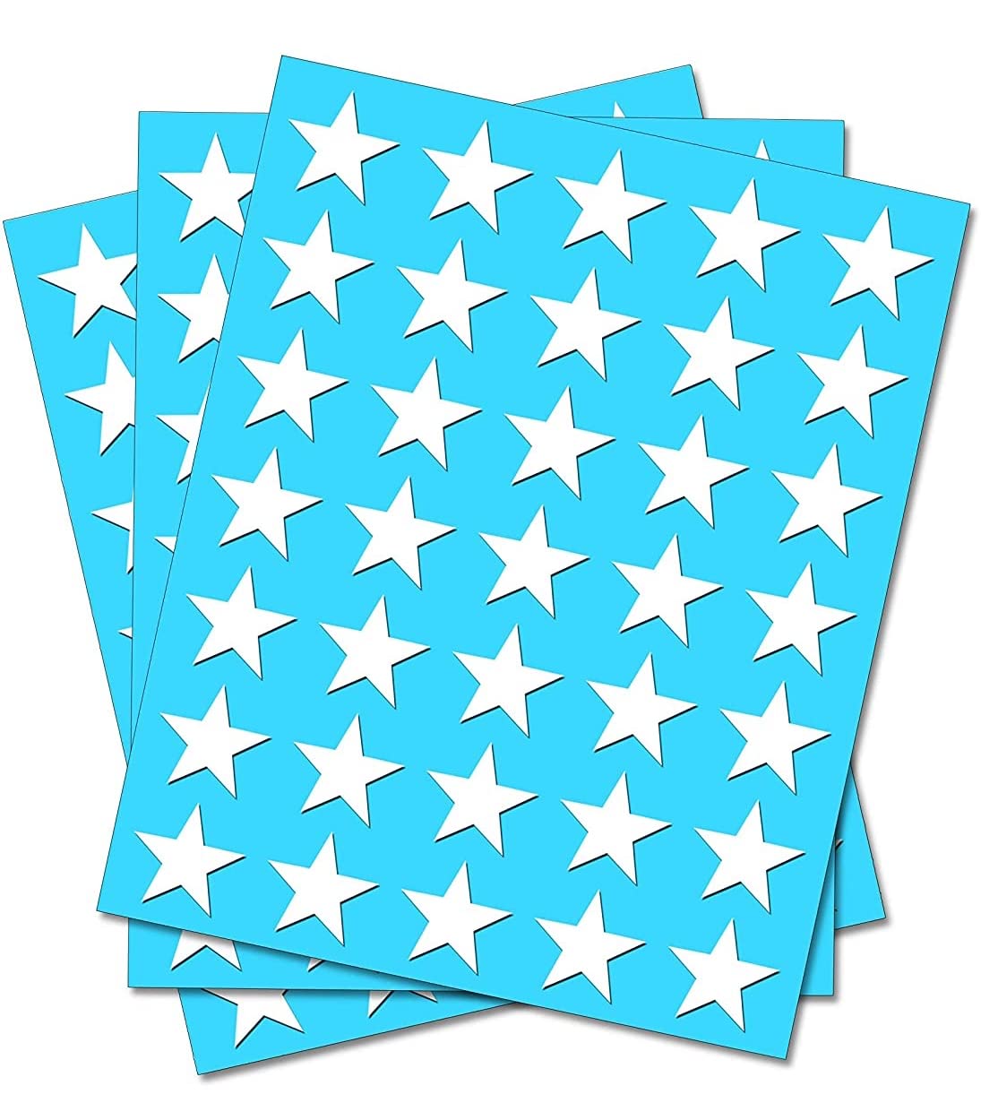 Party Decor White Set Of 50 - Star Merit Reward Stickers - Removable Self Adhesive Waterproof Durable Vinyl Label Sticker 9Mm Each For School, Preschool, Nursery & Home Activity By