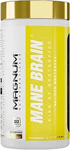 Magnum MANE BRAIN Nootropic Capsules | Cognitive Enhancing Nootropic with Lion's Mane, Alpha GPC, L-Tyrosine | Increases Focus, Memory Support, Stress Support, Caffeine Free | 60 Capsules