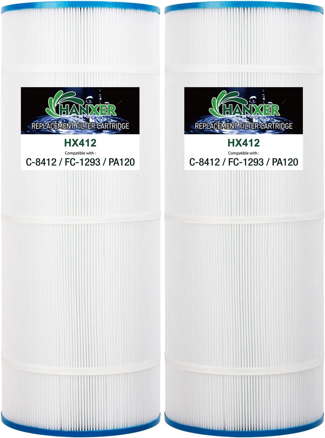 C-8412 Swimming Pool Filter Replaces for PA120, CX1200RE, C1200, Filbur FC-1293, Pro Clean 125, 817-0125N, Aladdin 22002, SD-00105, Darlly 81202 120 Sq.Ft Filter Cartridge, Pack of 2 2 Pack