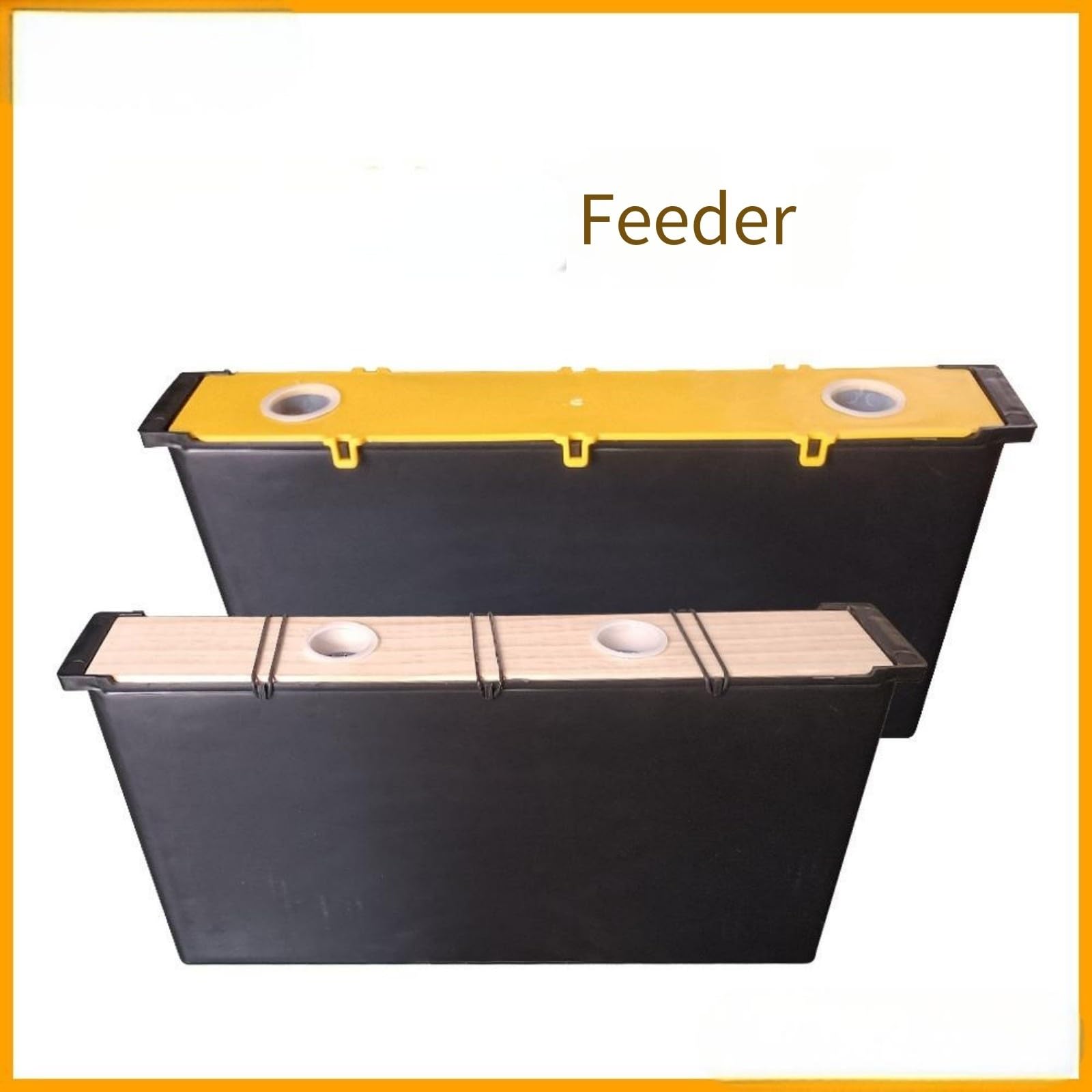 Mangiatoia for api 6L/4L nera da 6L con coperchio in legno e copertura in plastica for l'irrigazione Attrezzature per apicoltura | Yellow Clip-on Plastic Lid