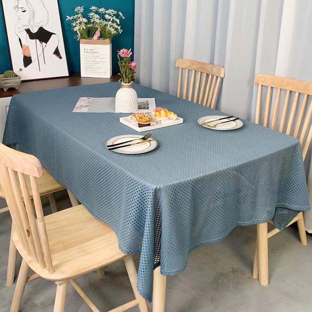 Amazon｜レース生地 テーブルクロス マルチカバー チェック ブルー
