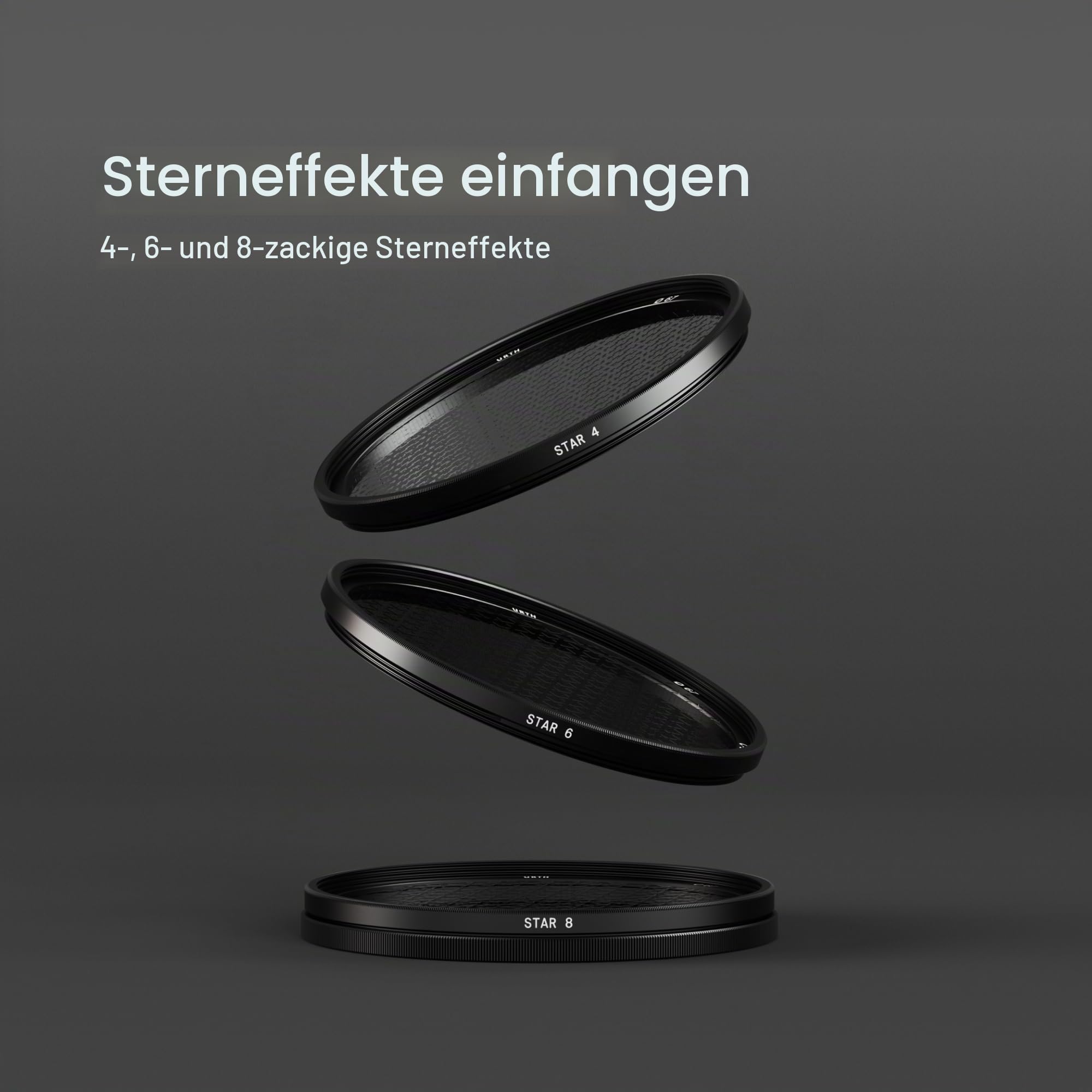 Urth 58 mm 3-in-1 Star Lens Filter Kit 4,6,8-Punkte — Stellar Filterset, Starburst-Effekte, mehrlagig nanobeschichtete Kamerafilter für optimierte filmische Fotografie