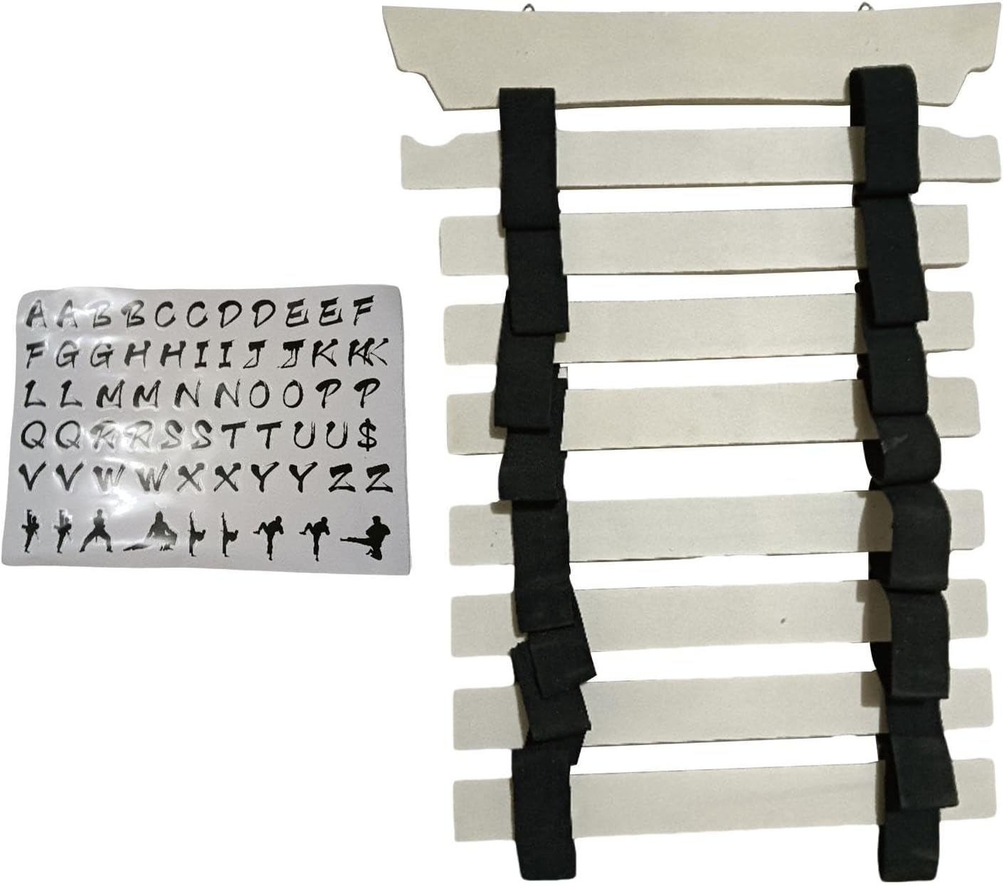 Wooden Karate Belt Display Rack,Taekwondo Belt Organizer,Hanging,Wall Mount Arts Belts Holder for Taekwondo