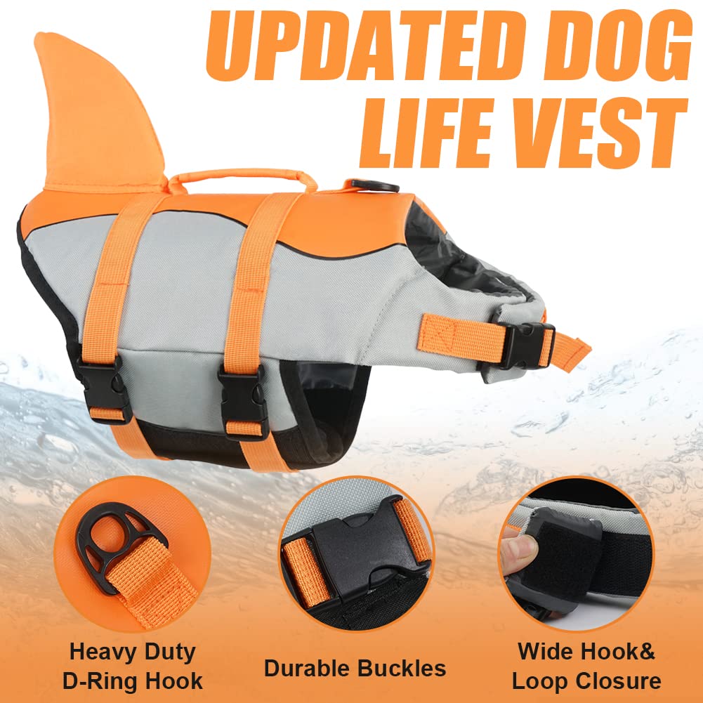 EMUST Dog Life Jackets, Dog Life Jacket with High Buoyancy and Lifting Handle for Small and Medium Breeds (M, Orange) - Image 4