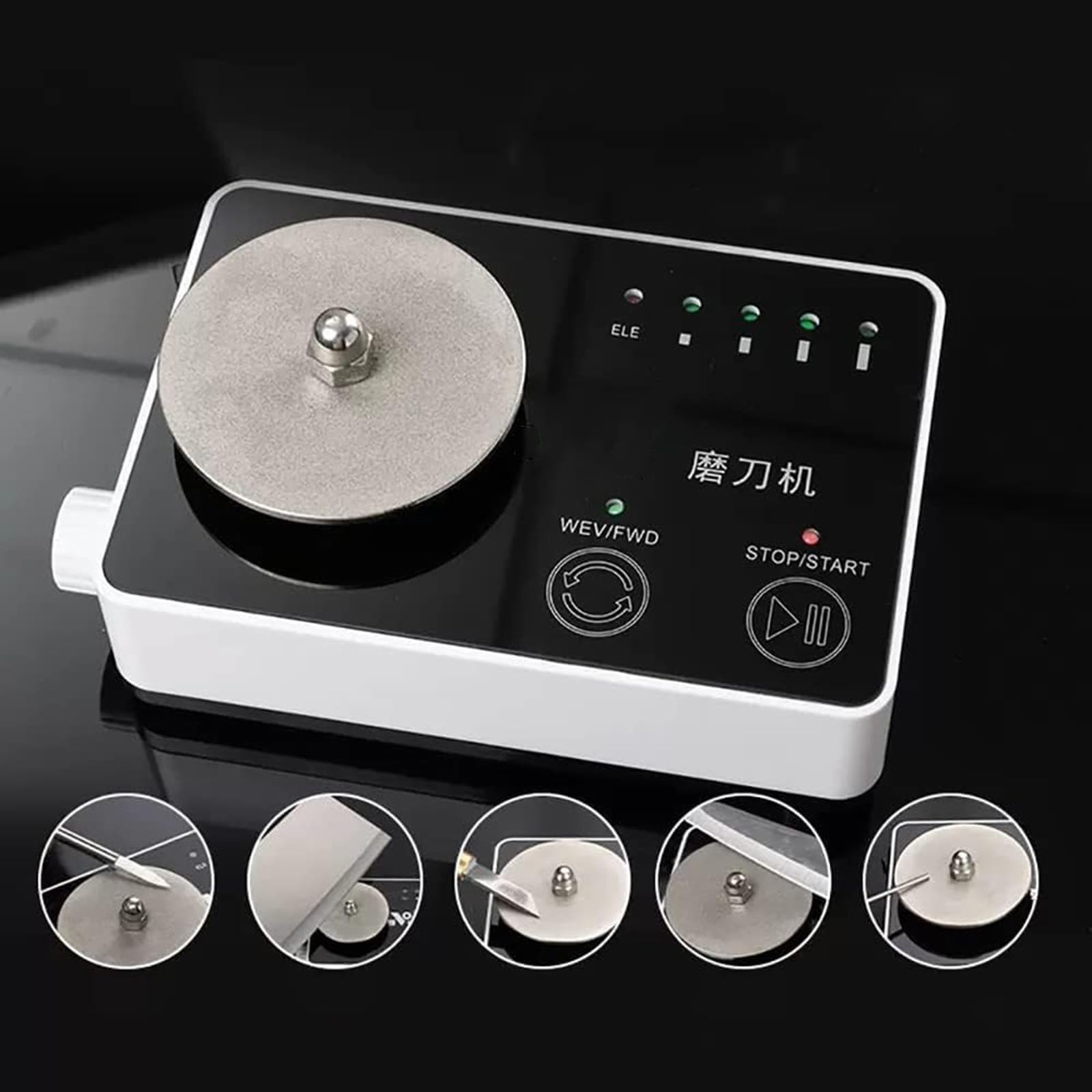 Afilador de cuchillos portátil para el hogar, máquina afiladora de tijeras con ajustable de 0-5000RPM, herramienta pulidora de cuchillas recargable, afilador eléctrico para chefs sastres