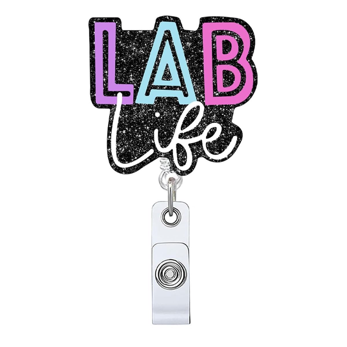 Badge Reel Retractable for Nurses, Lab Life Name ID Badge Holder with Alligator Clip for Students Nursing Name Tag Card Funny Badge Reels Nurse Grad Gift