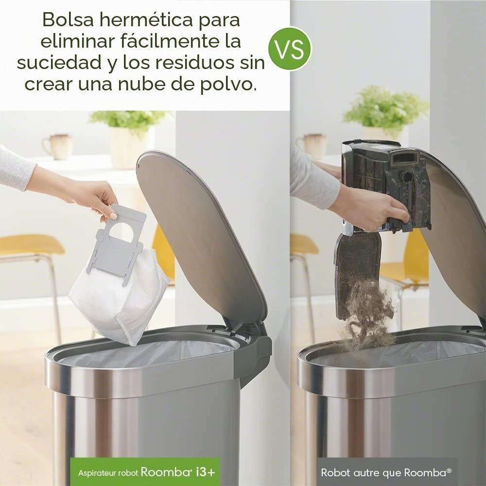 iRobot Robot Aspirador Roomba i3+ - Autovaciado automático de Suciedad - Ideal para Mascotas - Sugerencias Personalizadas - Compatible con tu Asistente de Voz y tecnología de Coordinación Imprint
