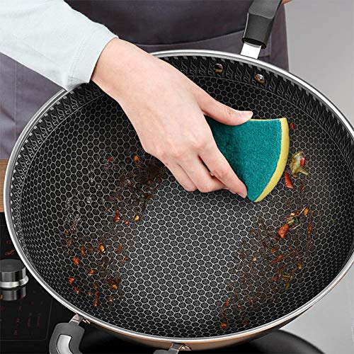 Wok de acero inoxidable con tapa de vidrio y revestimiento antiadherente miniatura 4