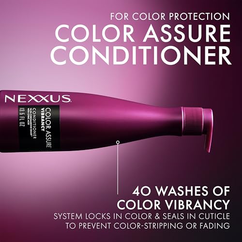 Image of Nexxus COLOR ASSURE Conditioner for Vibrancy for Color Treated Hair Powered by CHROMABOND SEALER with Citric Acid 13.5 oz
