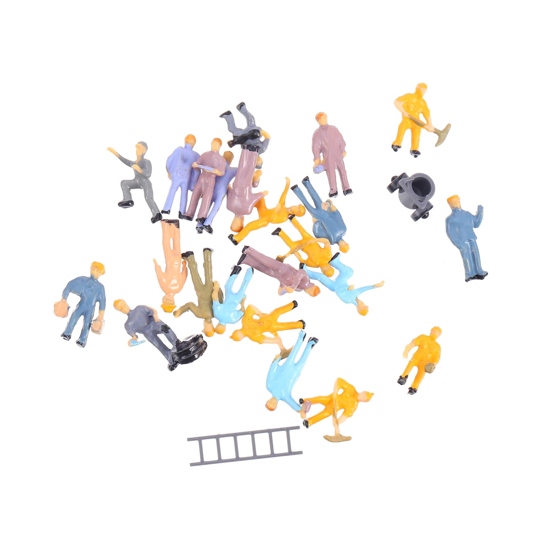 HOLIDYOYO 25pcs Boys and Girls' Miniature Construction Worker Models 1:87 Scale Painted People Figures for Model Train Layout School Project Architecture Display