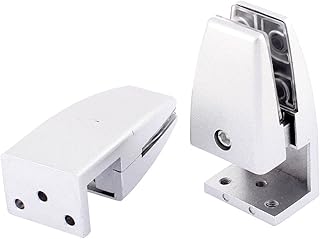 Aexit Aluminum Adjustable Fall Protection Glass Clamp Shelf Clip Silver Safety Clips Tone 2PCS