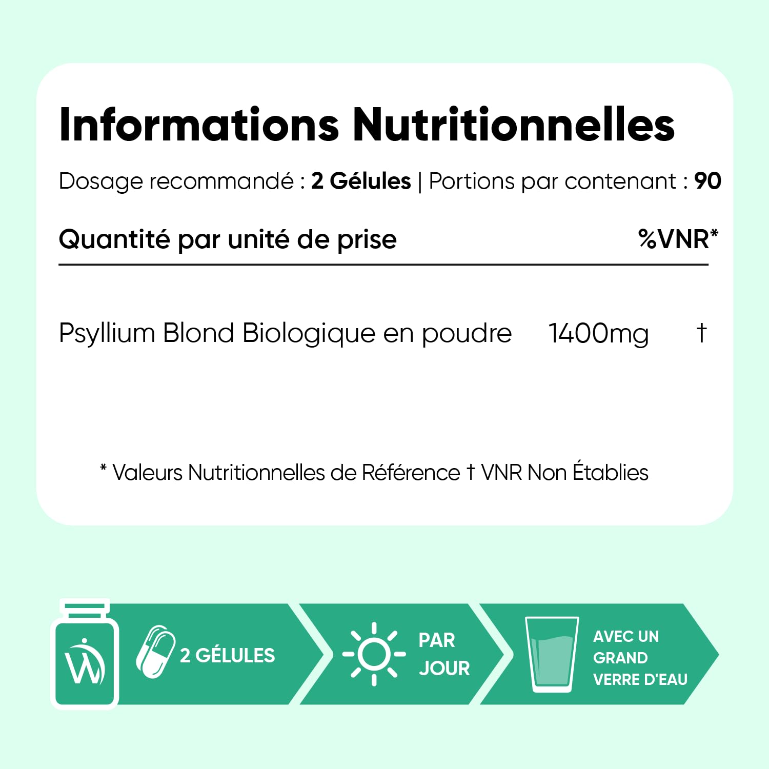Psyllium Blond Bio 180 Gélules Vegan Multi-Usages (3 Mois) - Plantago Ovata