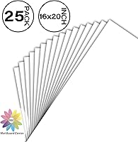 Vista 2 de Mat Board Center, paquete de 25, tableros de respaldo blanco de 16 x 20 pulgadas, cartón de 4 capas de grosor para foto/foto/marco de soporte trasero
