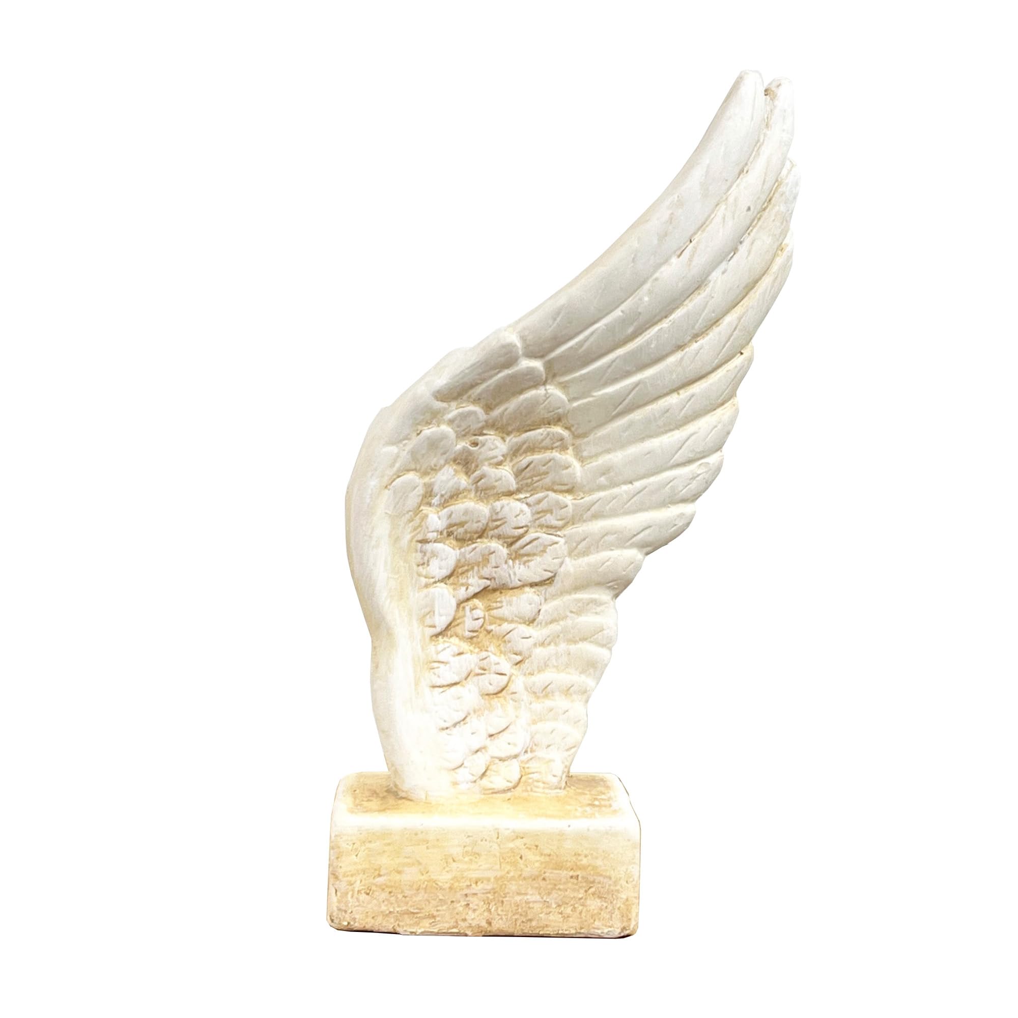 Alfie Francis Off White 26.5Cm Tall Terracotta Angel Wing On Stand Ornament For Living Room Abstract Art Statue Sculpture Gift