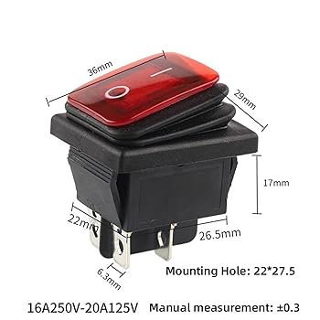 Chi⭐︎Kook QIYANGBRO(Pack of 4PCS) Rocker Switch 30A 250VAC/35 125VAC