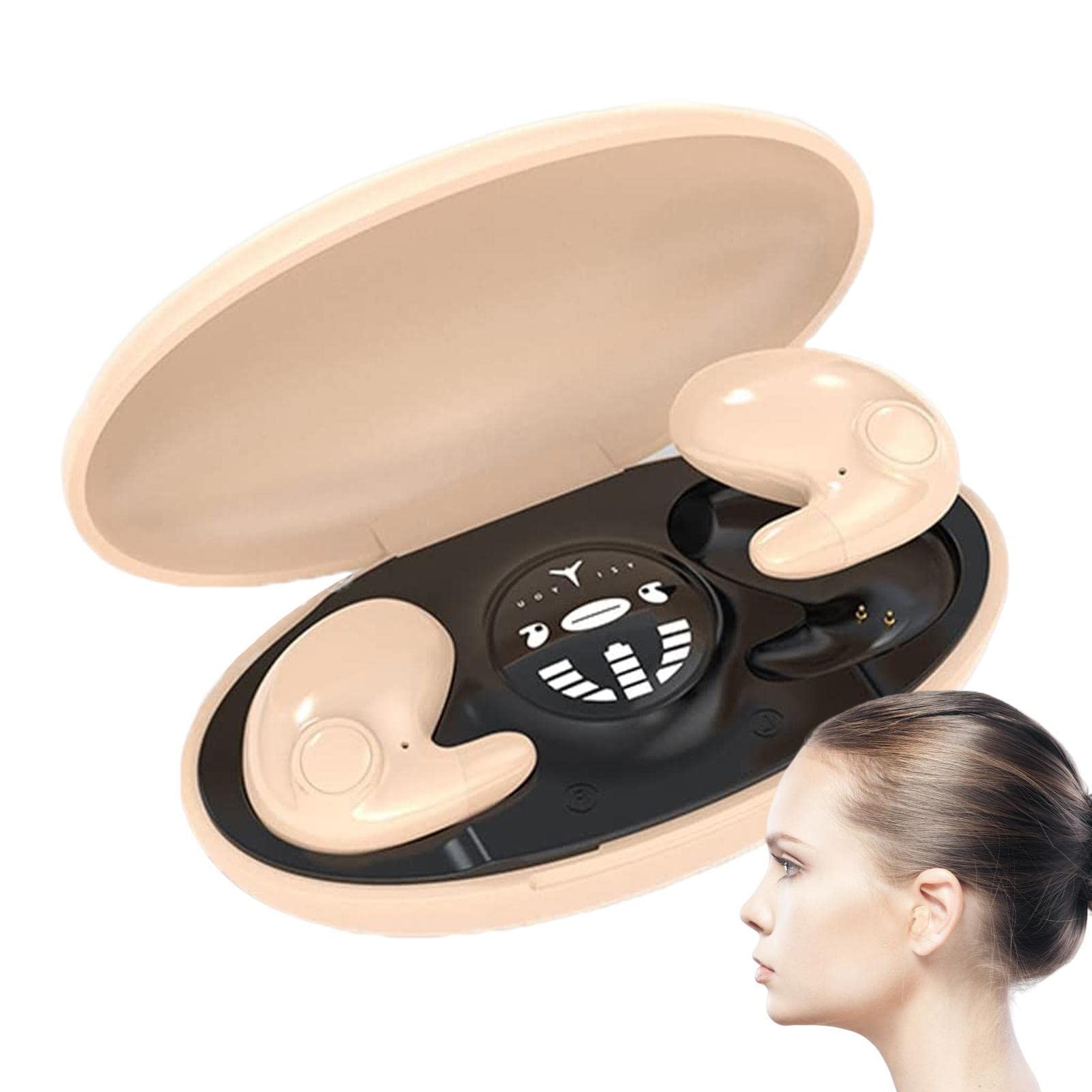 Auricolari Piatti Senza Fili, Bluetooth Cuffie per Dormire, Auricolari A Cancellazione di Rumore per Dormire, Auricolari per Sonno Impermeabili IPX5 per Chi Dorme di Lato con Microfono