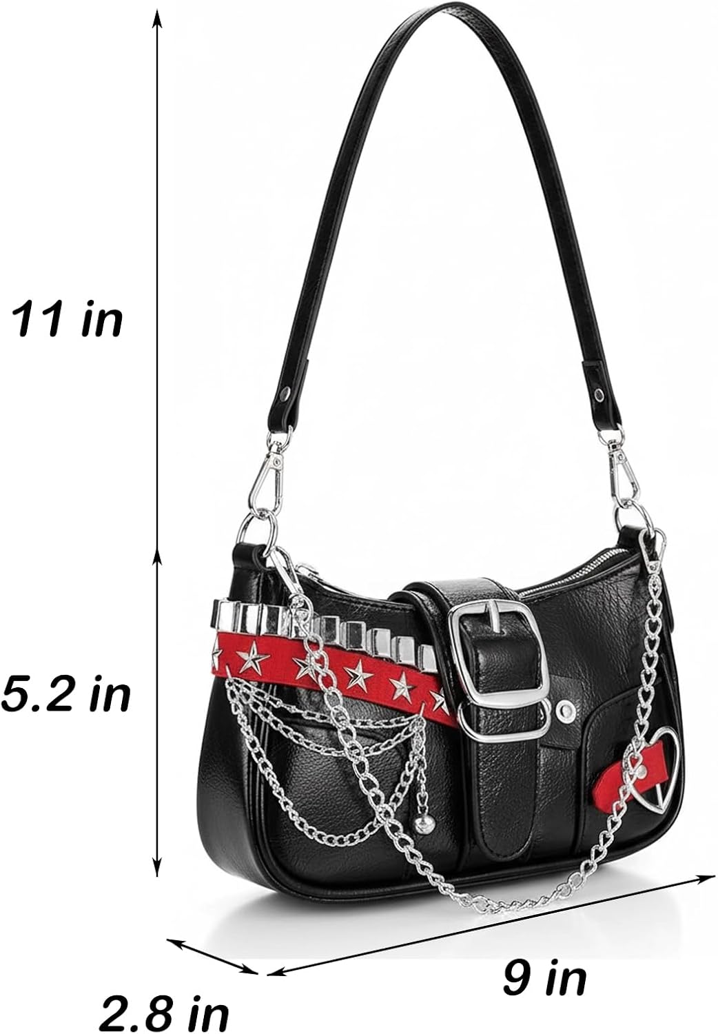 Cute Y2K Purse for Women - Vintage Star Pattern Shoulder Bag, Punk Style Y2K Handbag, Retro Crossbody Bag for Women - Image 4