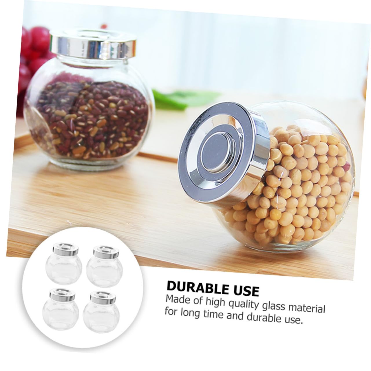 UKCOCO Tapa Hermética Sellados de Vidrio Transparentes 8 Frascos para Almacenar Alimentos para Conservar Mejor Cocina