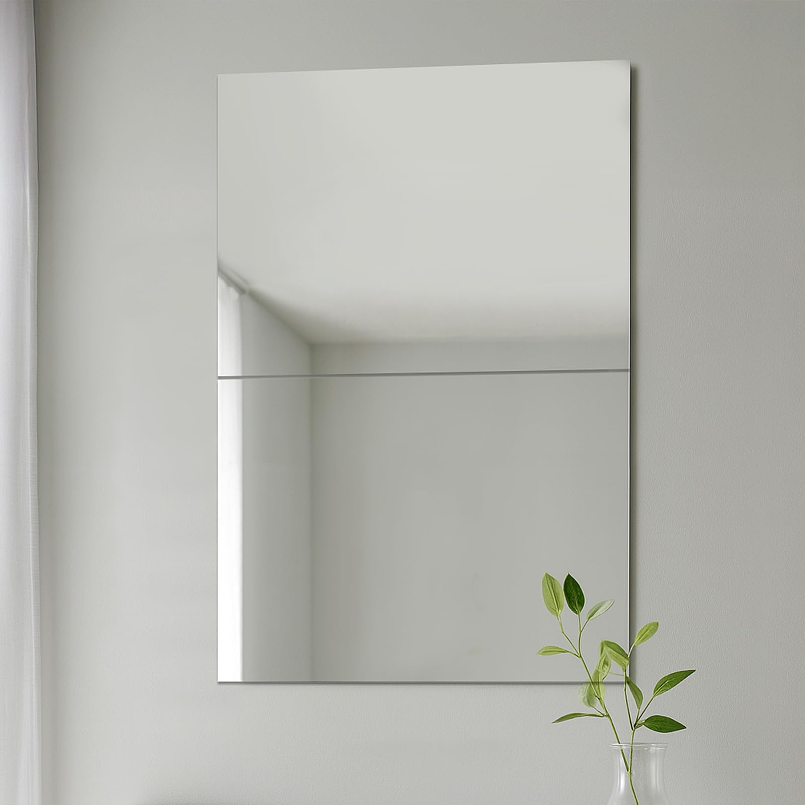 SUNNYNEST 2 Pieces Self Adhesive Acrylic Mirror Tiles 40x30cm Flexible
