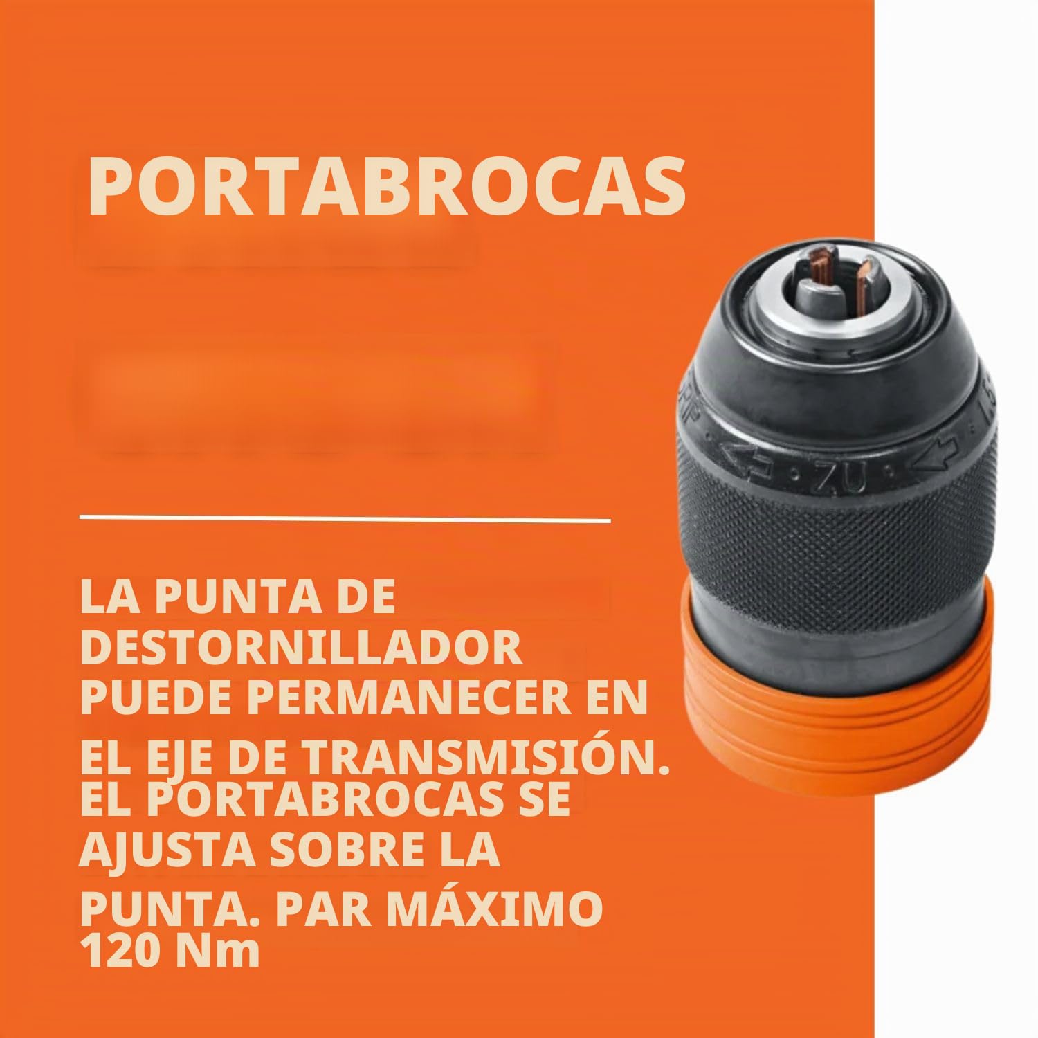 FEIN Portabrocas desmontable metálico pequeño, par máximo 120 Nm., para atornilladoras a batería FEIN con alojamiento QuickIN/ QuickIN MAX.