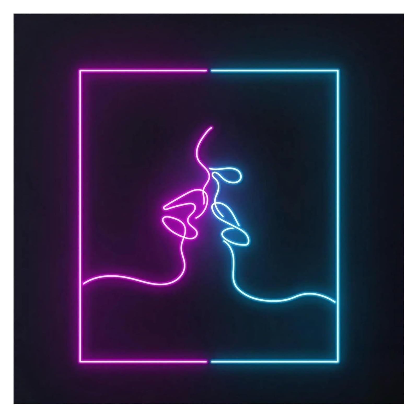Letrero de neón Decoración de luz neón pareja besándose para letrero LED para San Valentín romántico cumpleaños