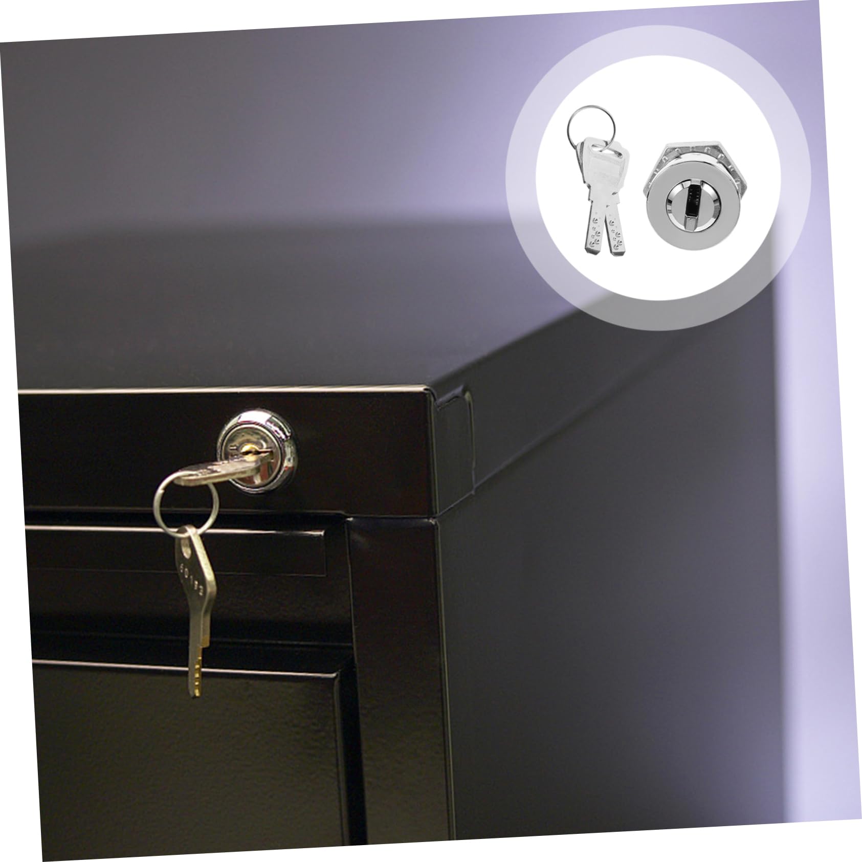 NUOBESTY 3 Pezzi Cerradura per Acciaio Inossidabile con Chiavi Sicurezza per Vetrine e Robusta e Protezione Aggiuntiva per Oggetti