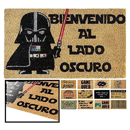 LucaHome - Felpudo Coco Entrada casa 40x60 con Base Antideslizante, Felpudo de Coco Divertido Lado Oscuro,Felpudo Absorbente, Ideal para Puerta Exterior o Pasillo