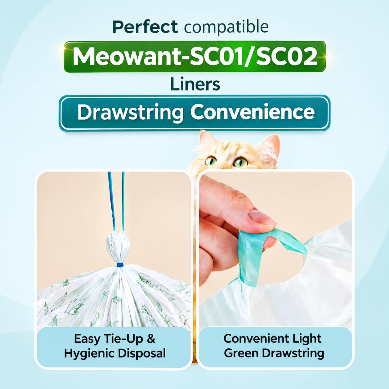 Cat Litter Liners Compatible with Meowant Litter Box MW-SC01/MW-SC02 – 20 Count, Extra Thick, Heavy Duty - image 5