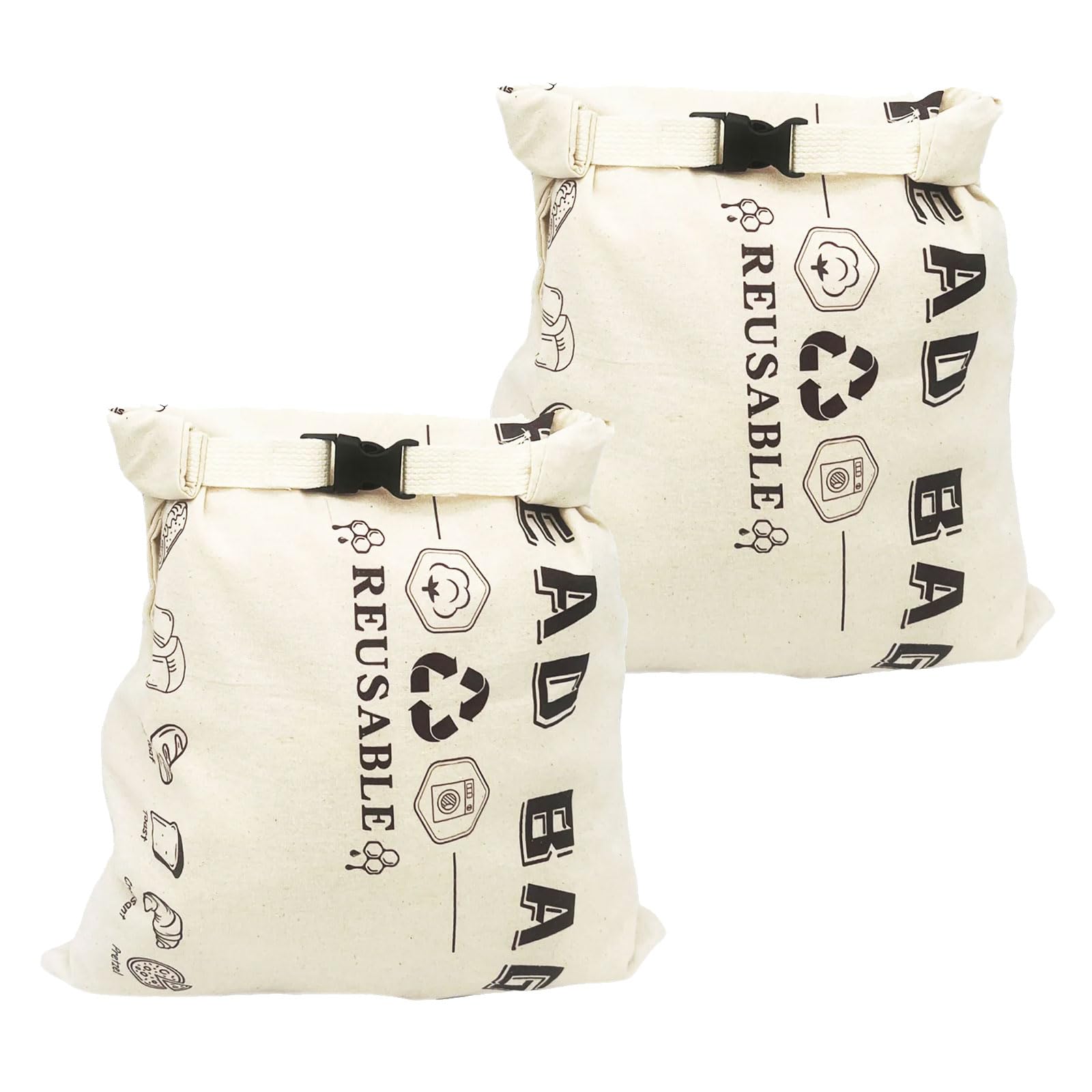 TQUXNGA Sustainable Bread Pouches with Double Layer and Wax Coating for Freshness 40x31cm Bread Pouches Two Layer Construction