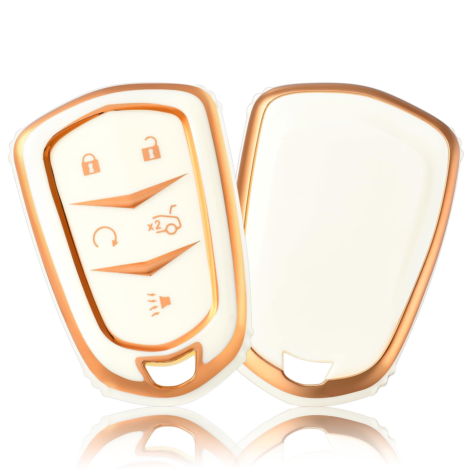 OFFCURVE for Cadillac Key Fob Cover, Premium Soft TPU Key Case Shell for Cadillac Escalade 2015-2019 CTS XTS ATS STS XT4 XT5 CT6 SRX Smart Key Holder