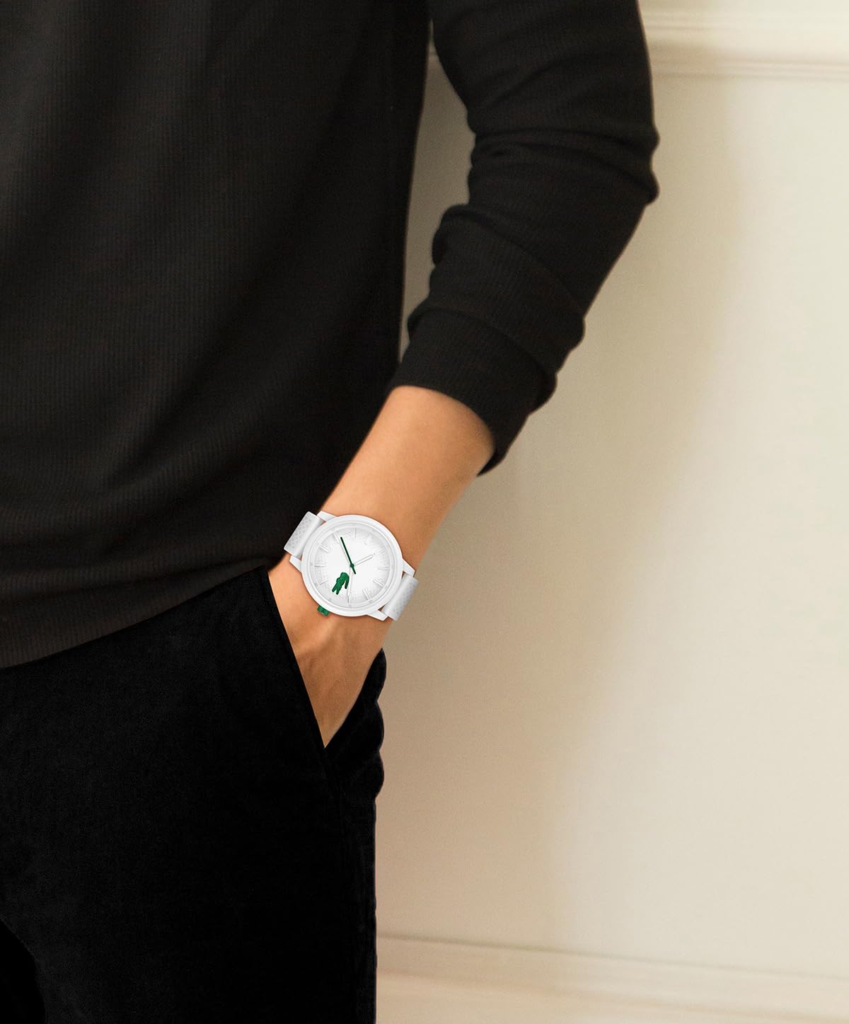 Lacoste Orologio con Movimento al Quarzo a Tre Lancette da Uomo Collezione LACOSTE.12.12 HERO con Cinturino in Silicone Bianco o Verde
