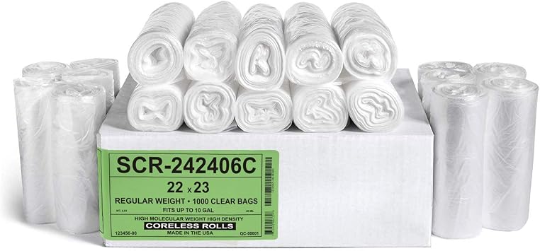 Aluf Plastics 10 Gallon Trash Bags - (COMMERCIAL 1000 PACK) - Source Reduction Series Value High Density 6 MICRON gauge - Int