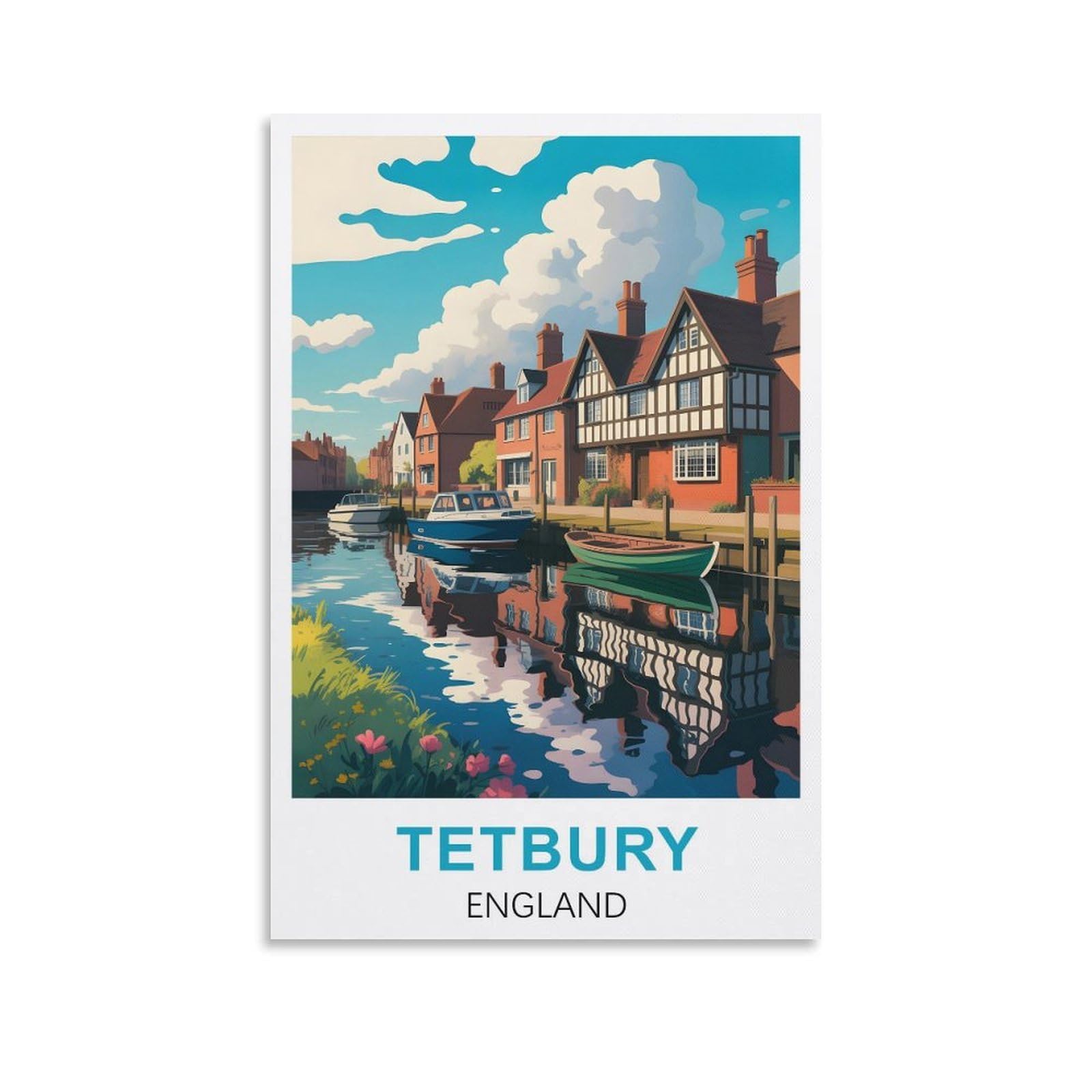 EZMLFA DIY 5D Diamond Art Painting Kits,Tewkesbury England Colourful Rhinestone Diamond Arts Kits for Beginners, Perfect Home Wall Decor Gifts 30x40cm
